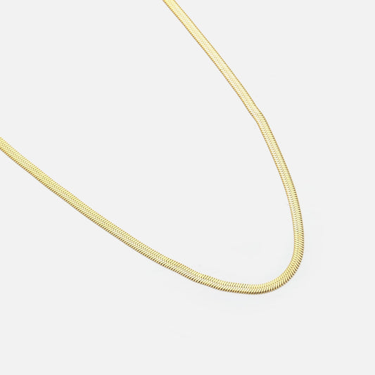 Platte ketting 3mm goud