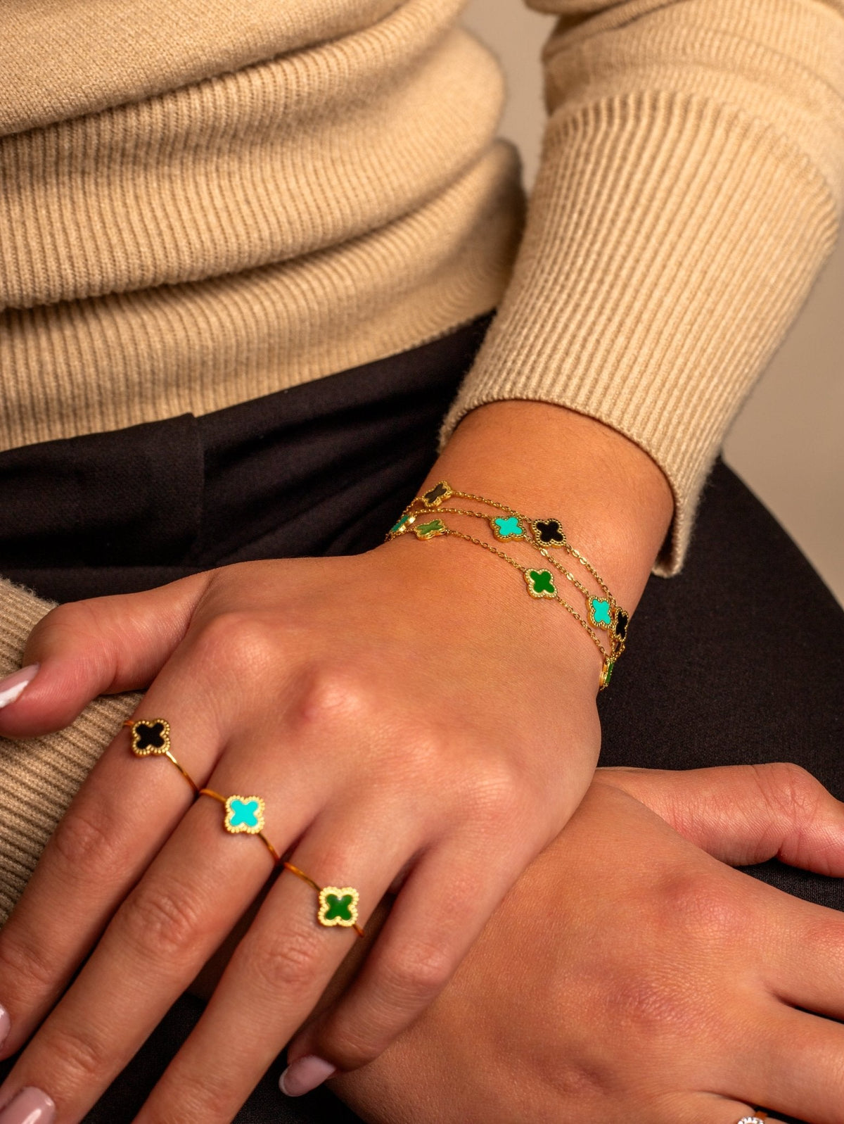 Armband klaver green