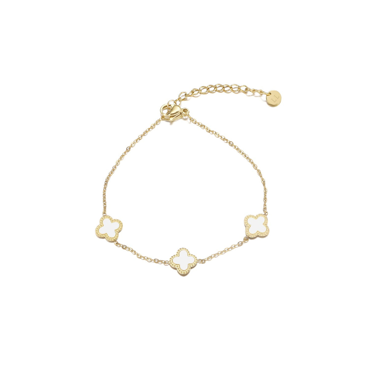 Armband klaver white