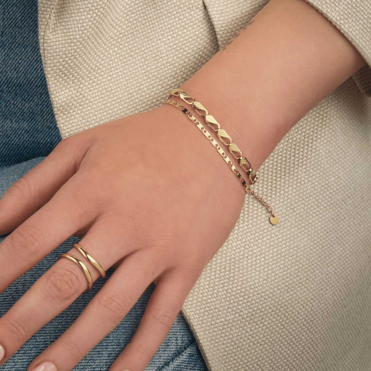 Armband platte schakel