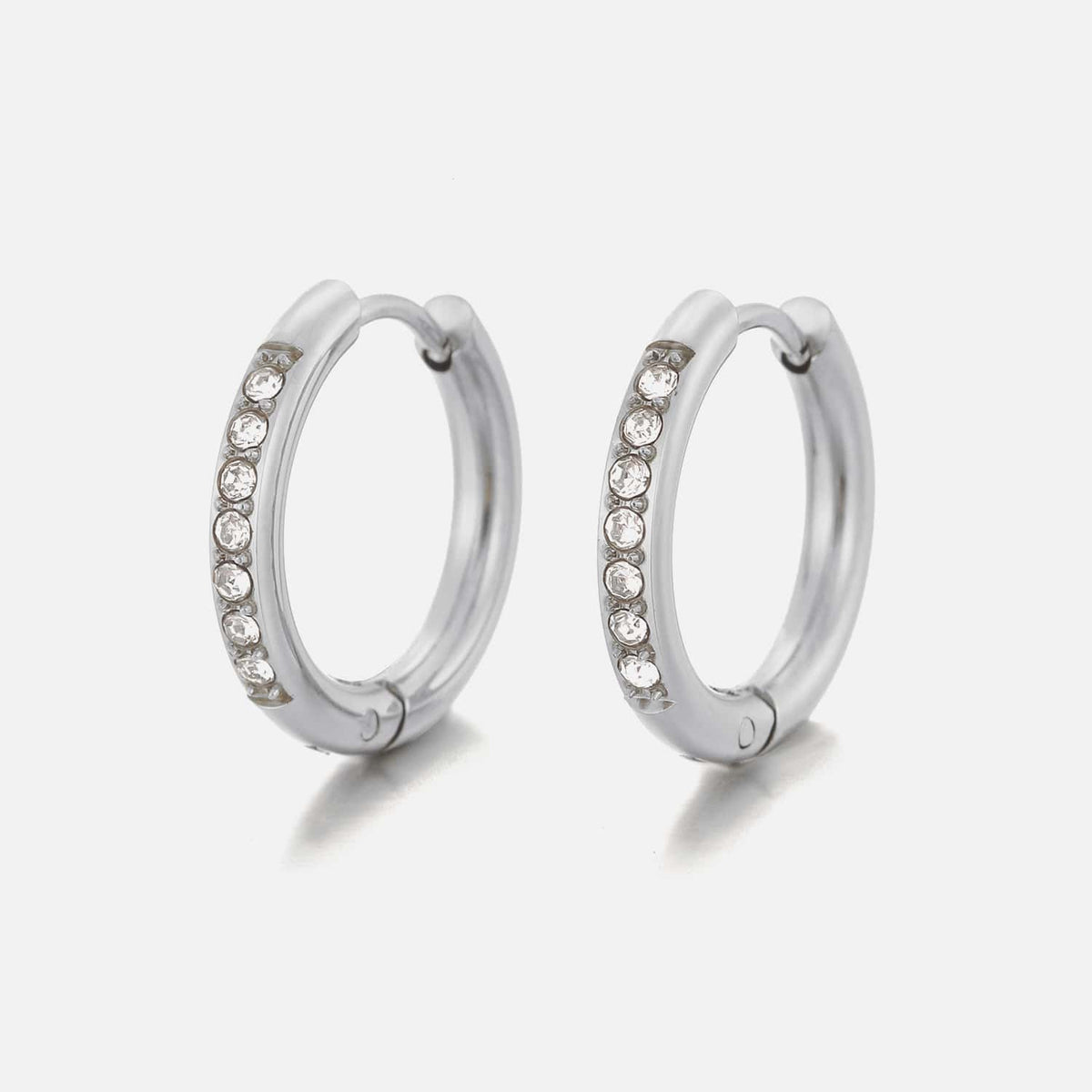 Hoops met steentjes wit/goud