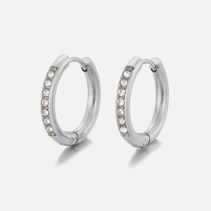 Hoops met steentjes wit/goud