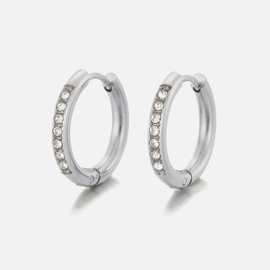 Hoops met steentjes wit/goud