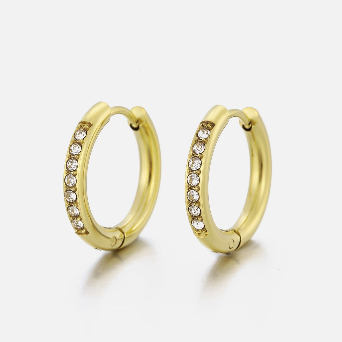 Hoops met steentjes wit/goud