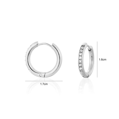 Hoops met steentjes wit/goud