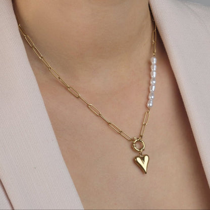 Ketting lux parels hartje