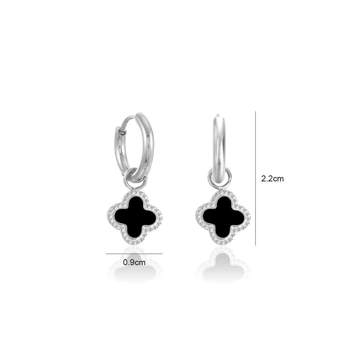 Oorbellen klaver black