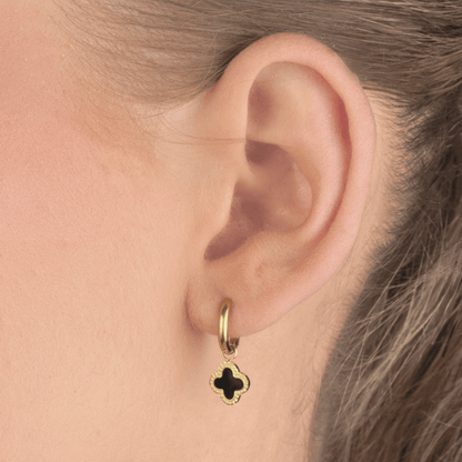Oorbellen klaver black