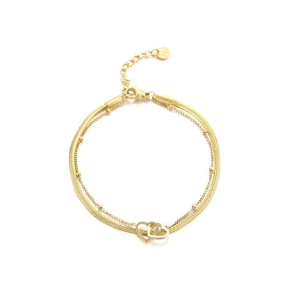 Tweelaags armband hartjes