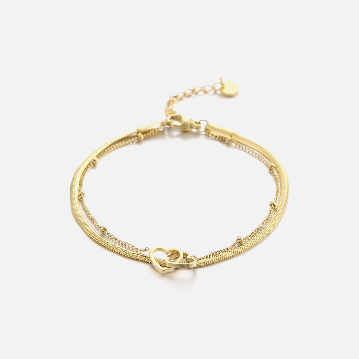 Tweelaags armband hartjes